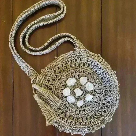 Purse With Clear Quartz Crystals - Picture 1 of 2